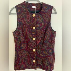 Rosetta Getty Tailored Sleeveless Button-down Tapestry Top Sz Large - NWT